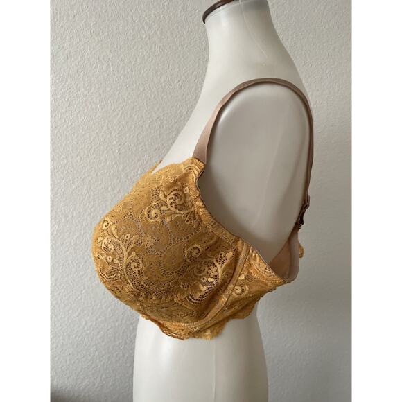 Third Love Bra Lingerie 24/7 Lace Balconette Intimates Yellow Tan - Picture 5 of 12